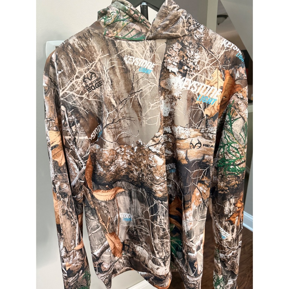 Realtree Edge Keystone Light Camo Hoodie Mens Pullover Beer Promo Camouflage L